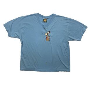 Vintage Garfield & Odie Embroidered Funny Button Down Short Sleeve Top Flawed